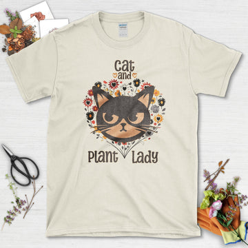 Cat and Plant Lady T-Shirt