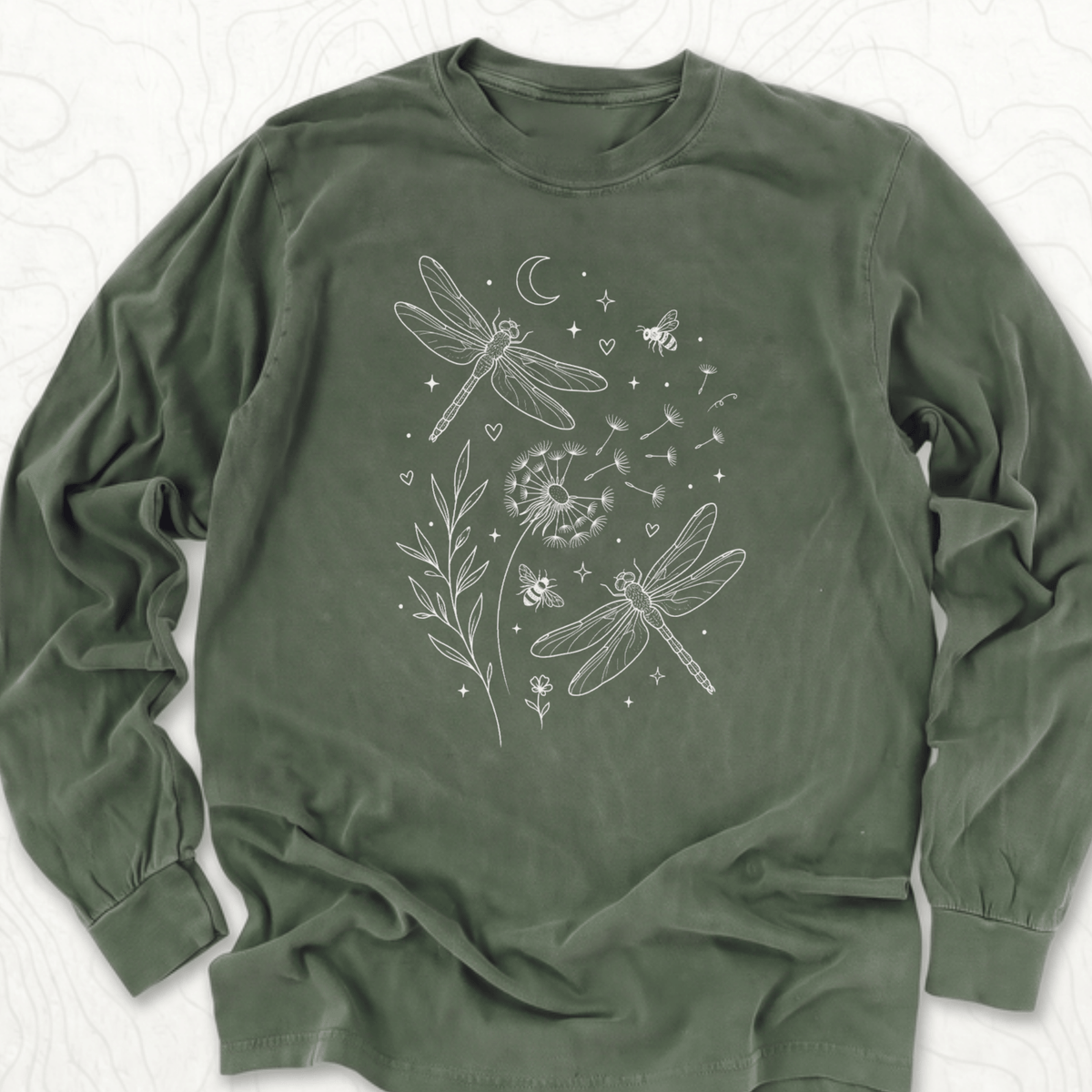 Dragonfly Dandelion LS T-shirt