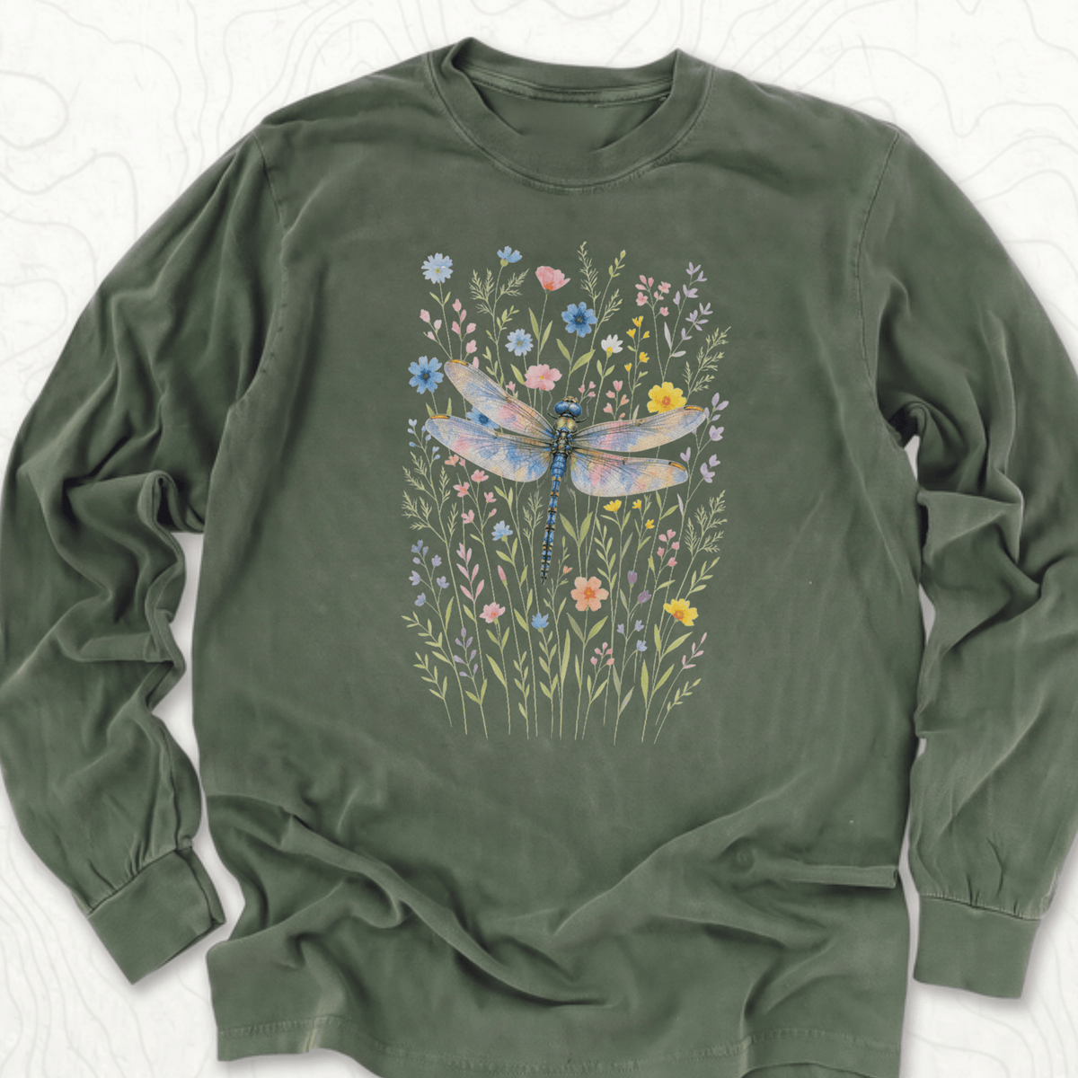 Dragonfly Wildflowers LS T-shirt