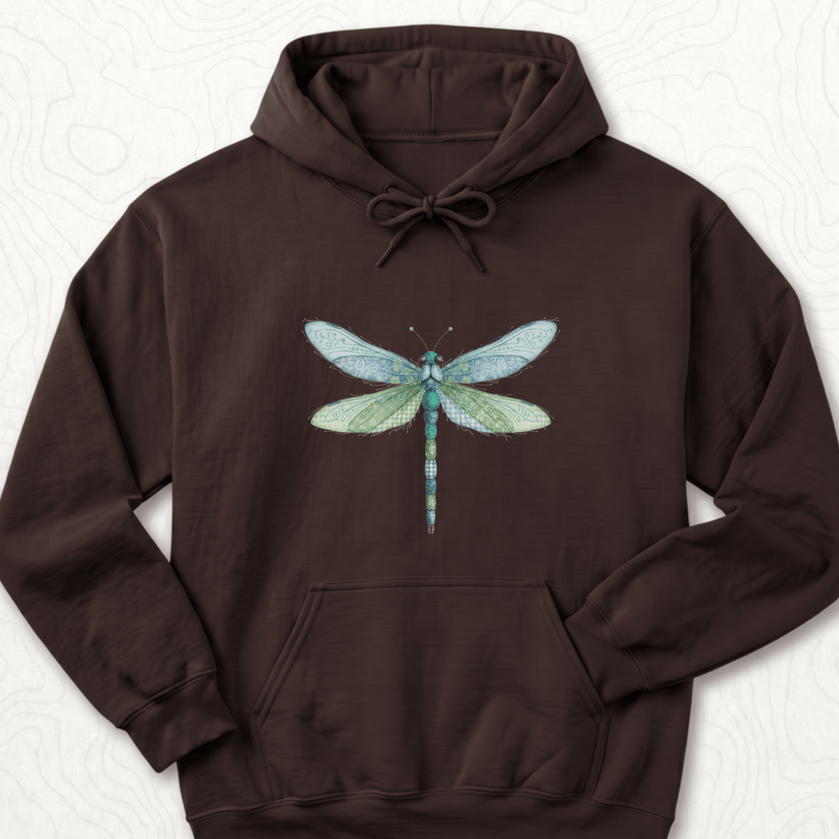 Faux Patchwork Dragonfly Hoodie