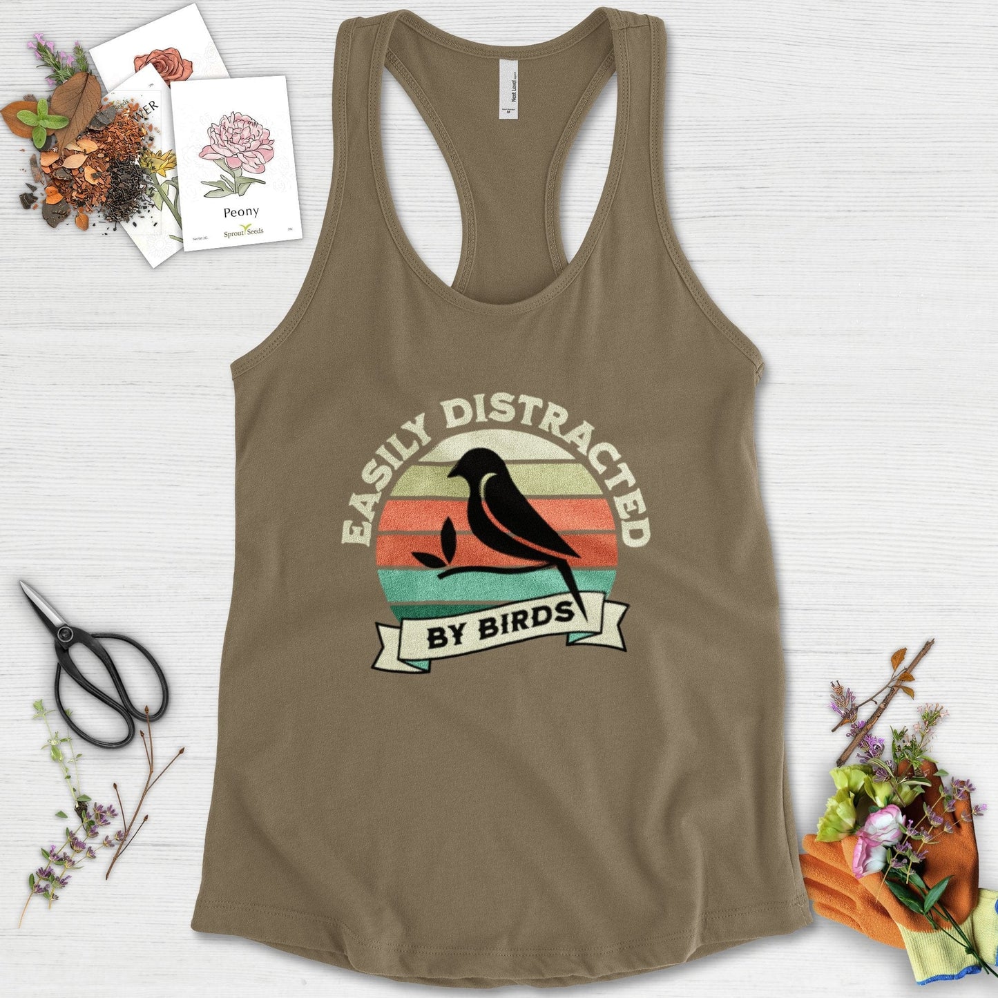 Easily Distracted By Birds Racerback