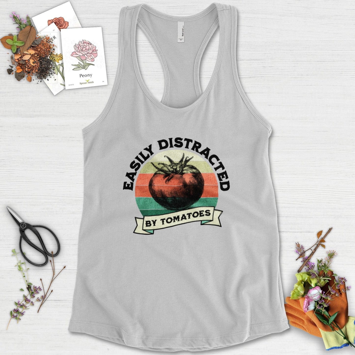 Easily Distracted By Tomatoes Racerback