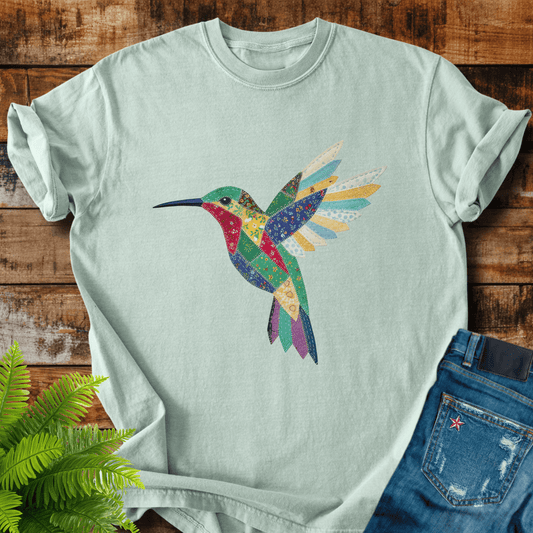 Faux Patchwork Hummingbird T-shirt