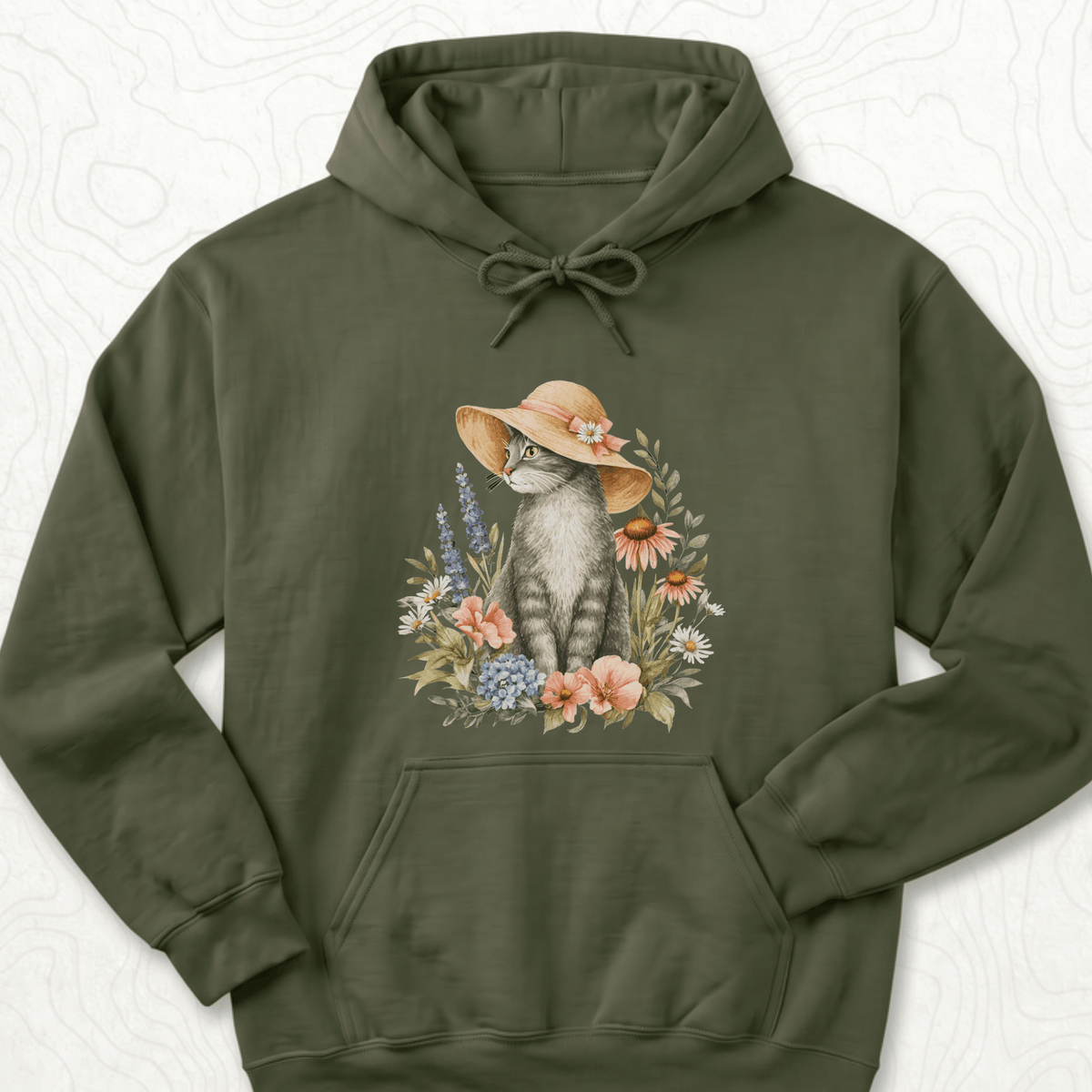 Floral Cat Hoodie
