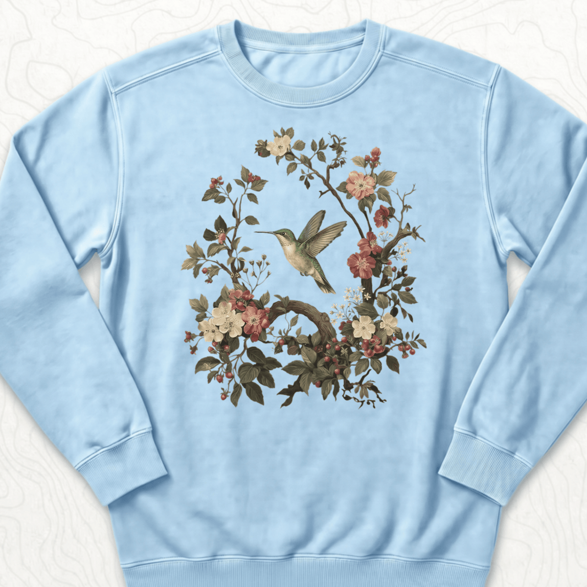 Floral Hummingbird Sweatshirt