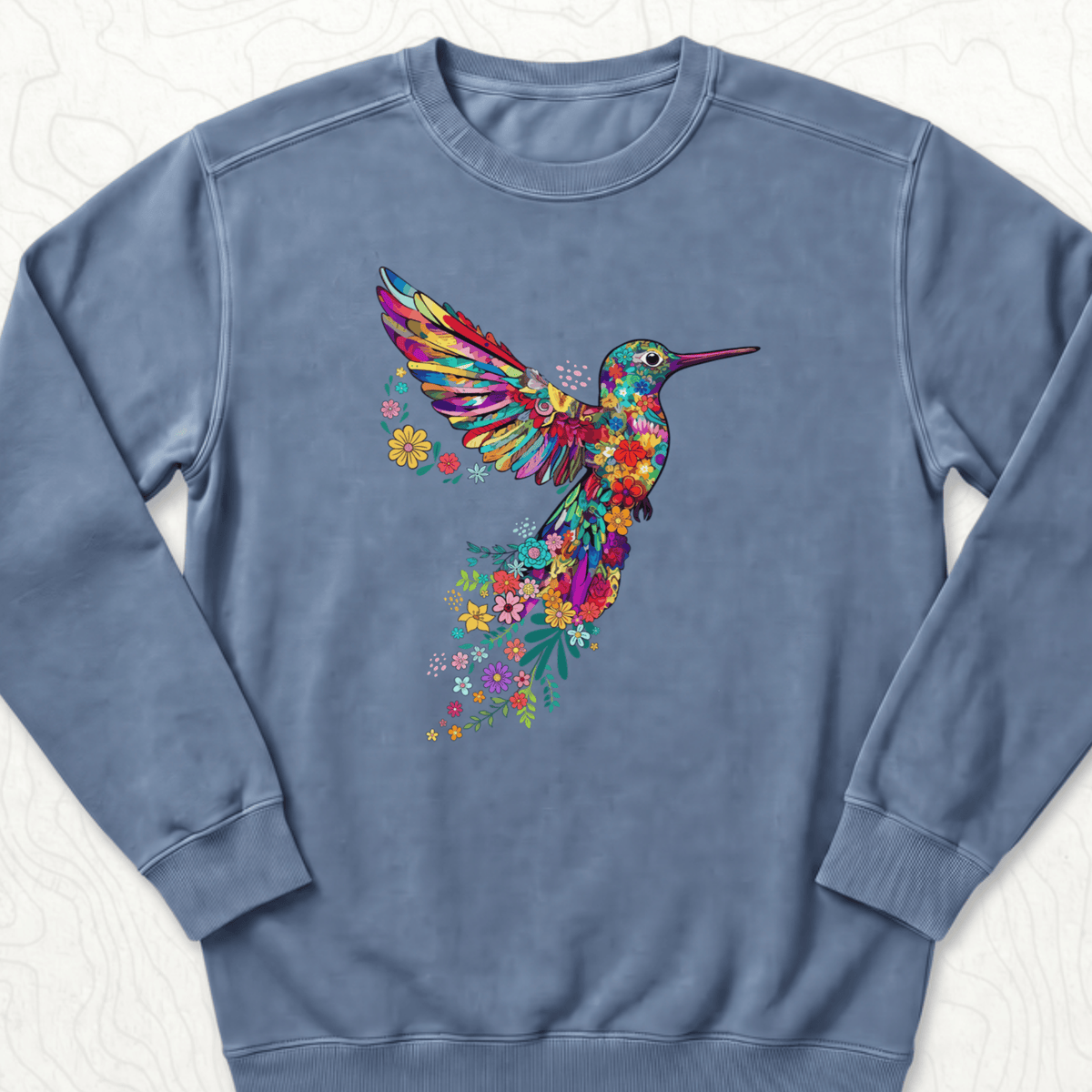 Floral Hummingbird Sweatshirt