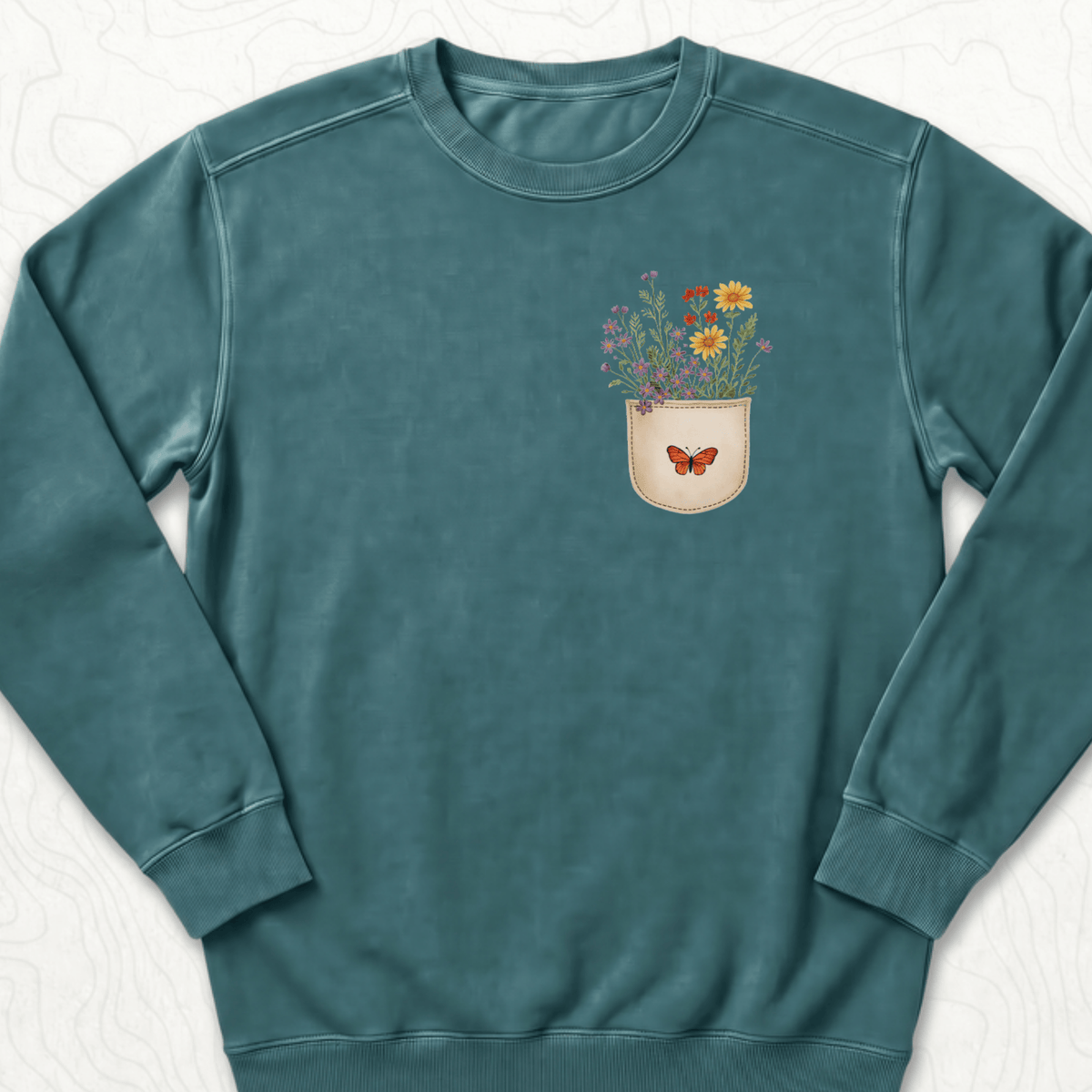 Floral Pocket Sweatshirt