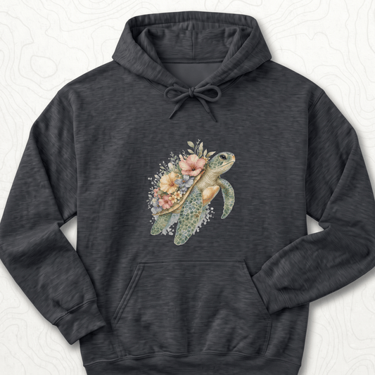 Floral Sea Turtle Hoodie