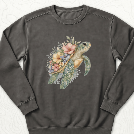Floral Sea Turtle Sweatshirt