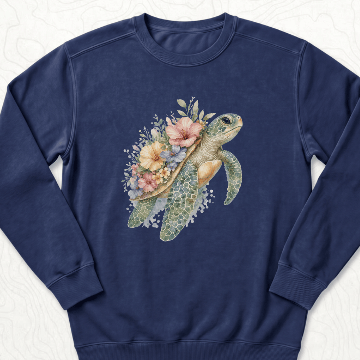 Floral Sea Turtle Sweatshirt