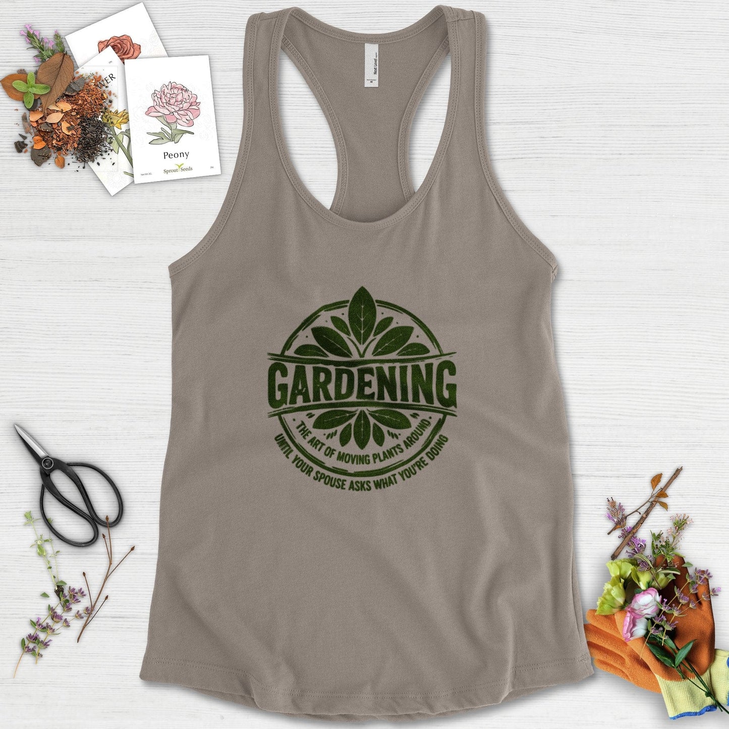 Gardening Art of Moving Plants Racerback