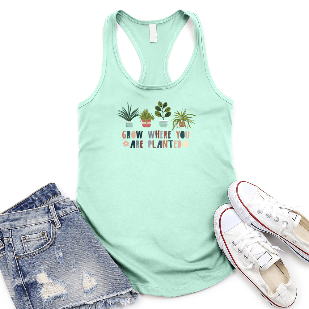 Grow Where You Are Planted Women's Racerback Tank Top