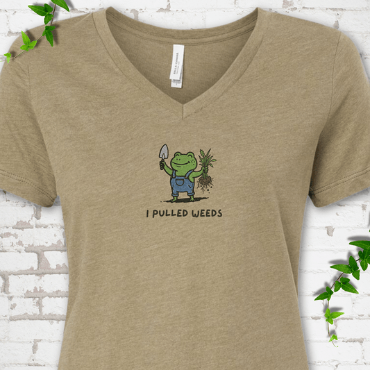 I Pulled Weeds V-Neck T-Shirt