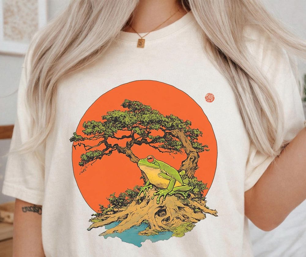 Bonsai Tree Sun and Frog T-Shirt