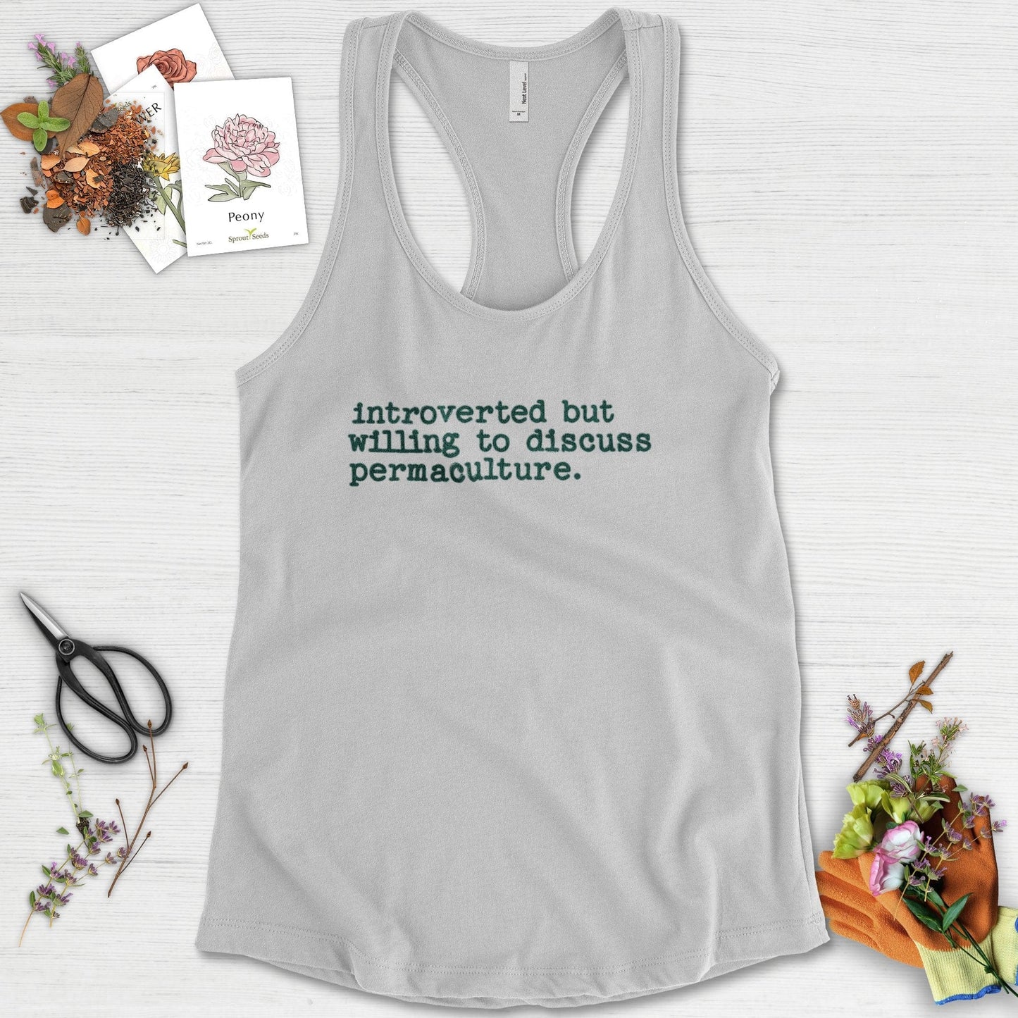 Introverted discuss permaculture Racerback