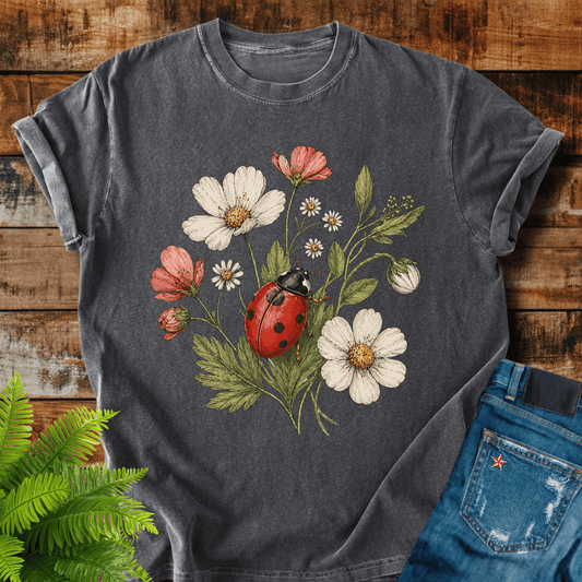 Ladybug Flowers T-shirt