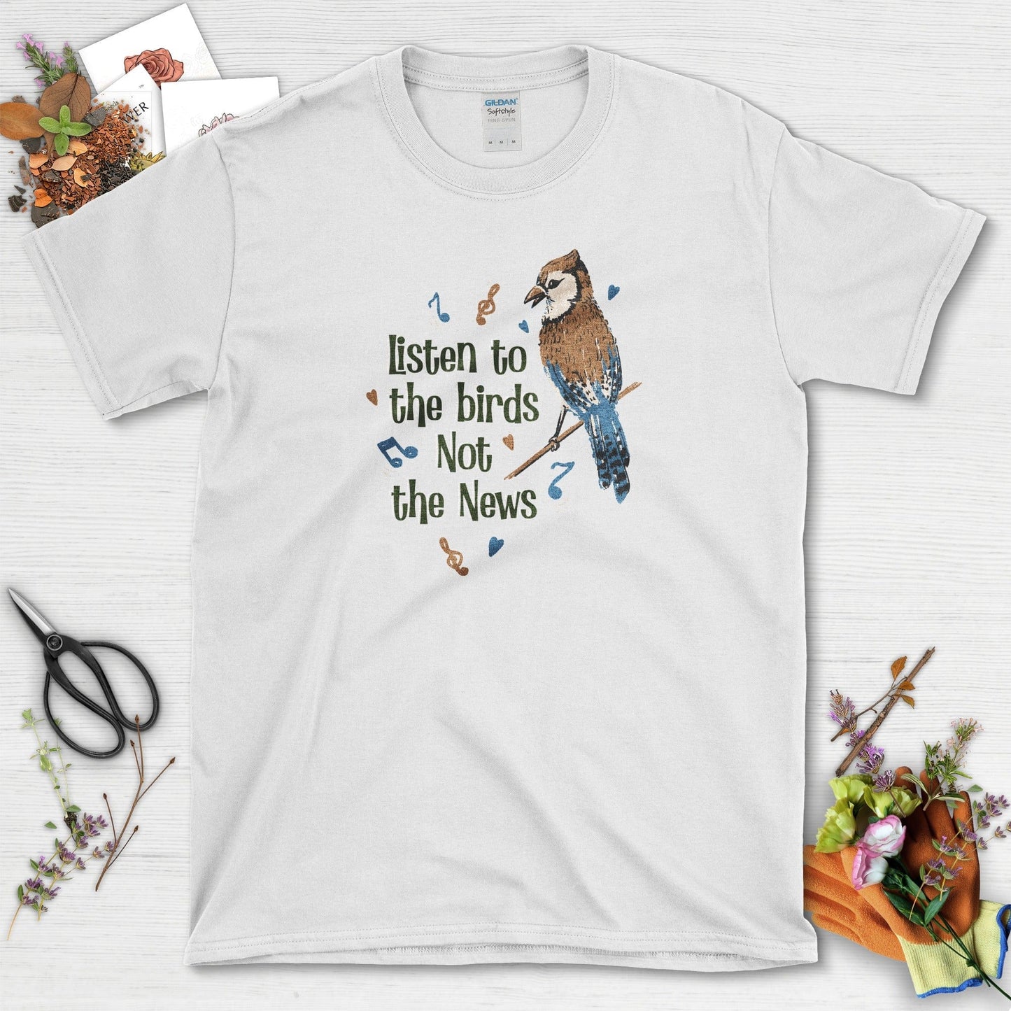 Listen to Birds Not News T-Shirt