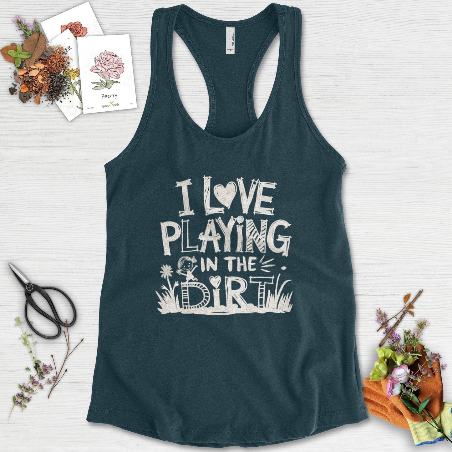 Loves to Play in Dirt Racerback