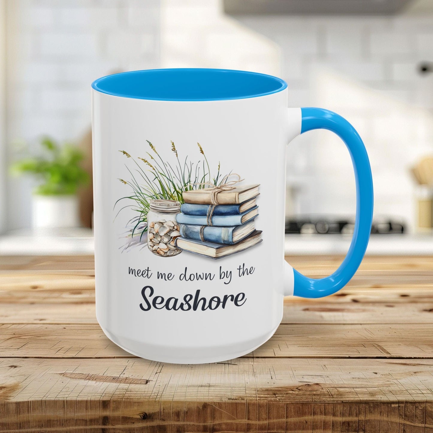 Meet Me Down By the Seashore Book Lovers Mug (11/15oz)