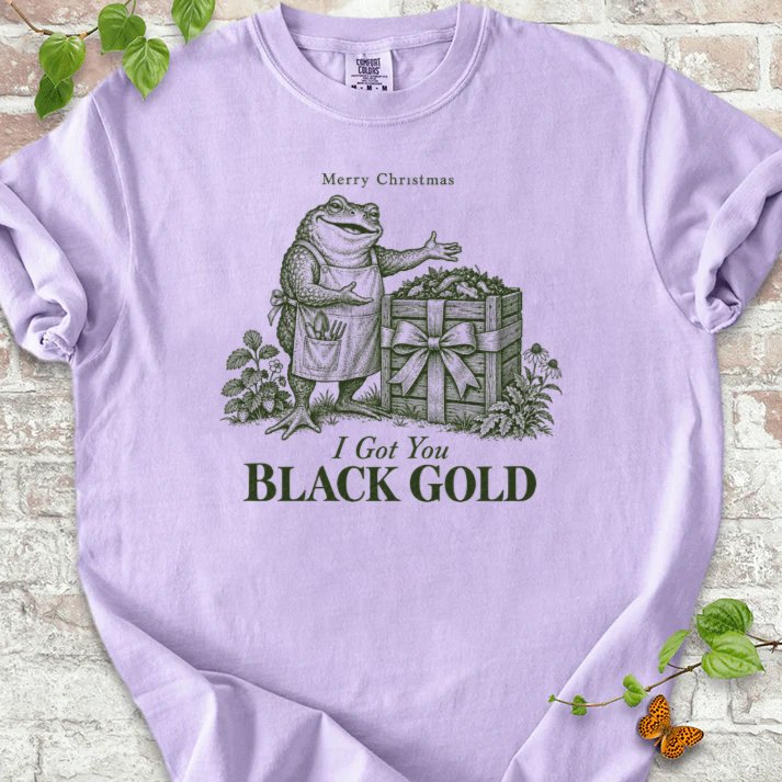 Merry Christmas Toad Black Gold Gift T-Shirt in Orchid – PlotlyGarden