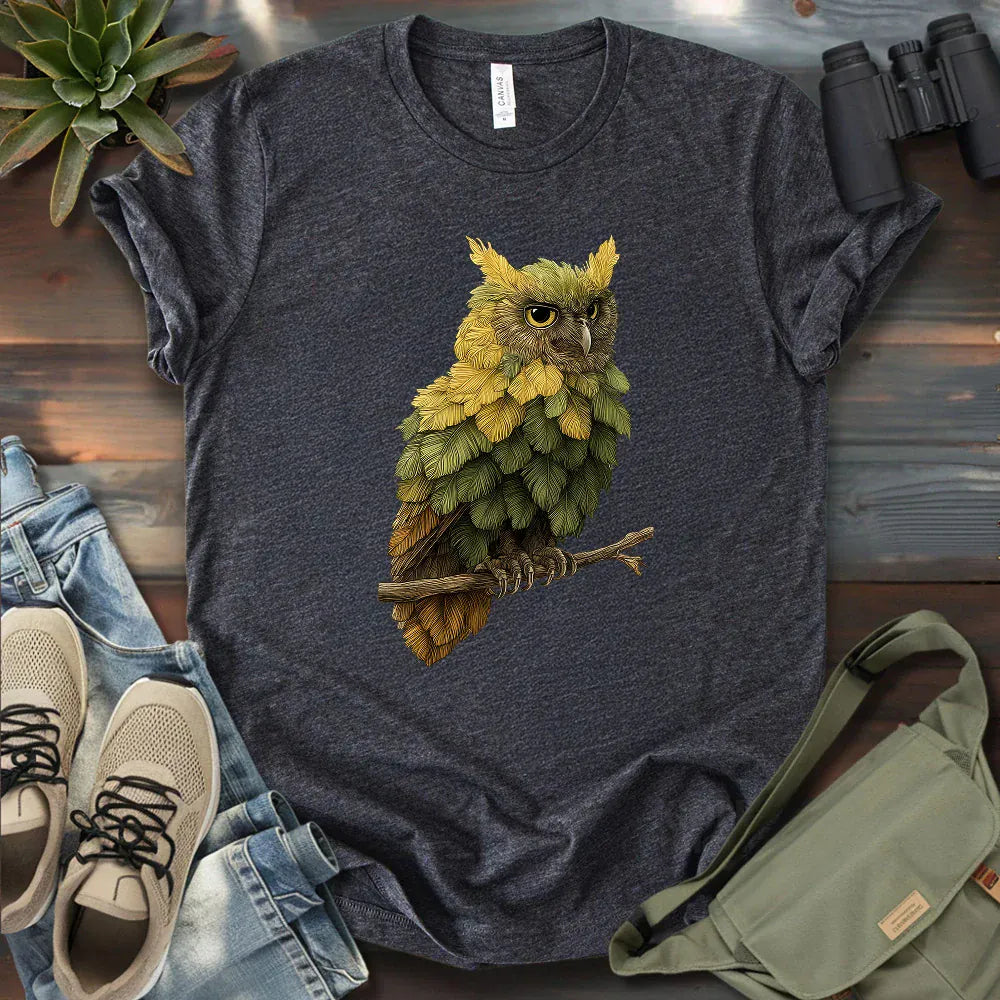 Owl Made By Leaves T-shirt