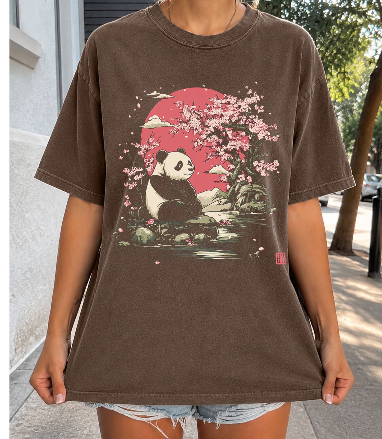 Panda Cherry Blossom T-shirt