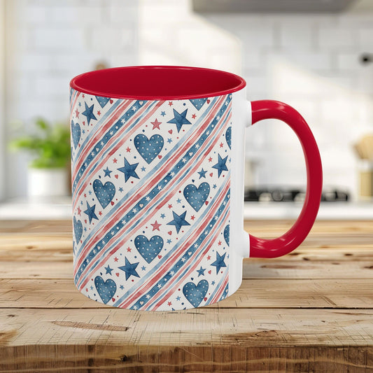 Patriotic Heart & Stars Mug (11/15oz)
