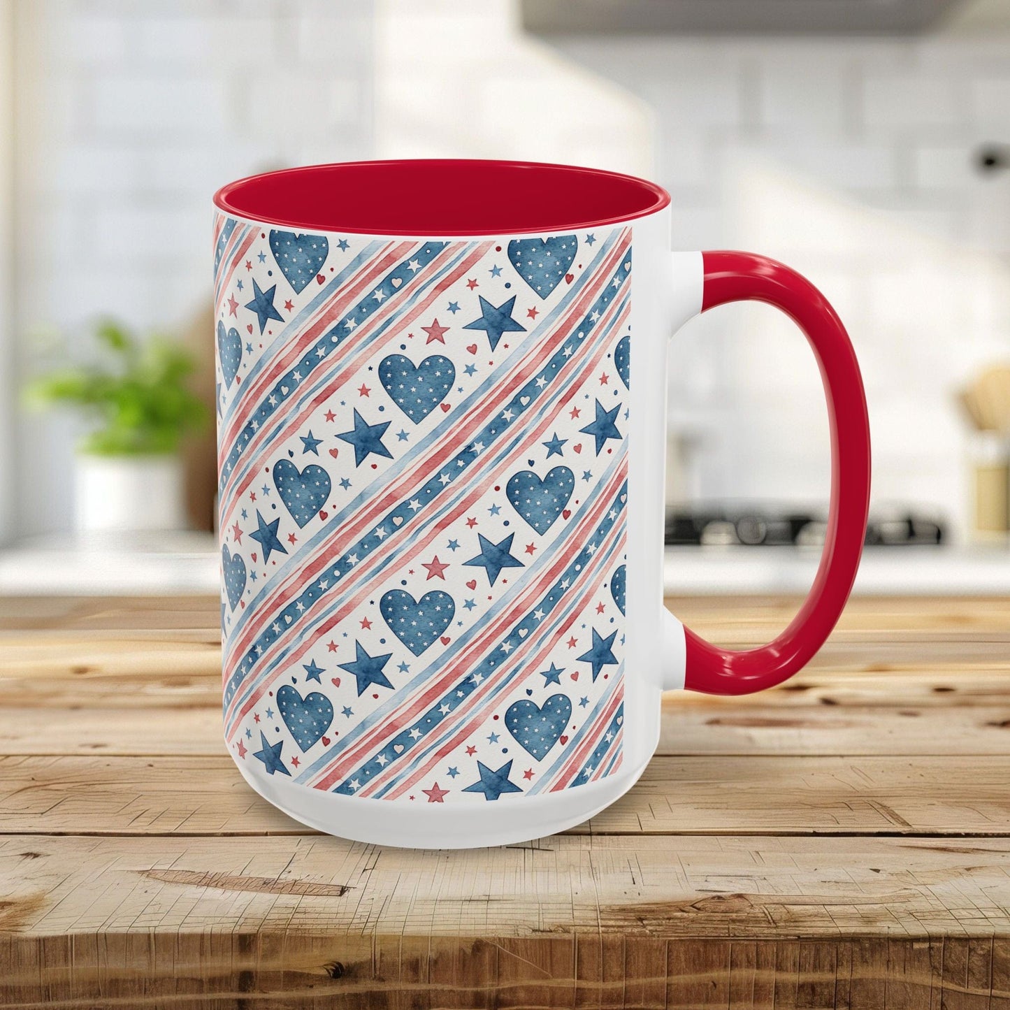 Patriotic Heart & Stars Mug (11/15oz)