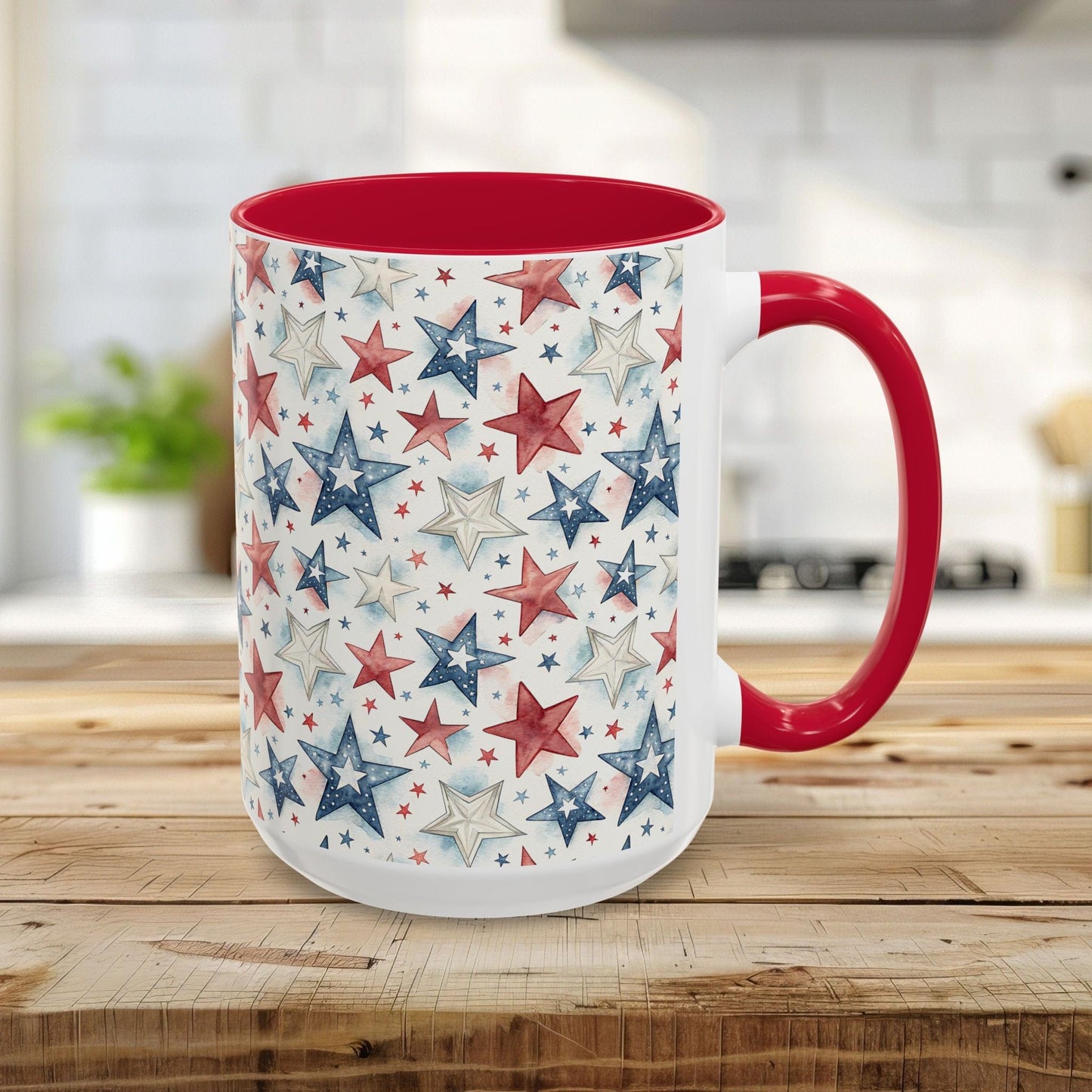 Patriotic Red White Blue Star Mug (11/15oz)