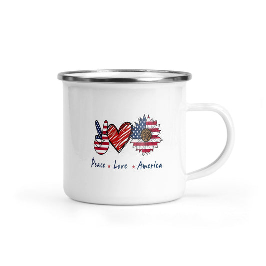 Peace Love America - Camping Mug