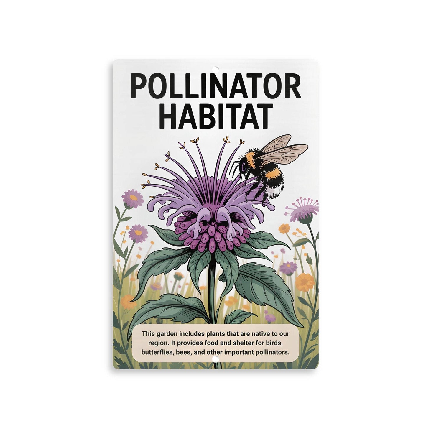 Pollinator Habitat Metal Sign