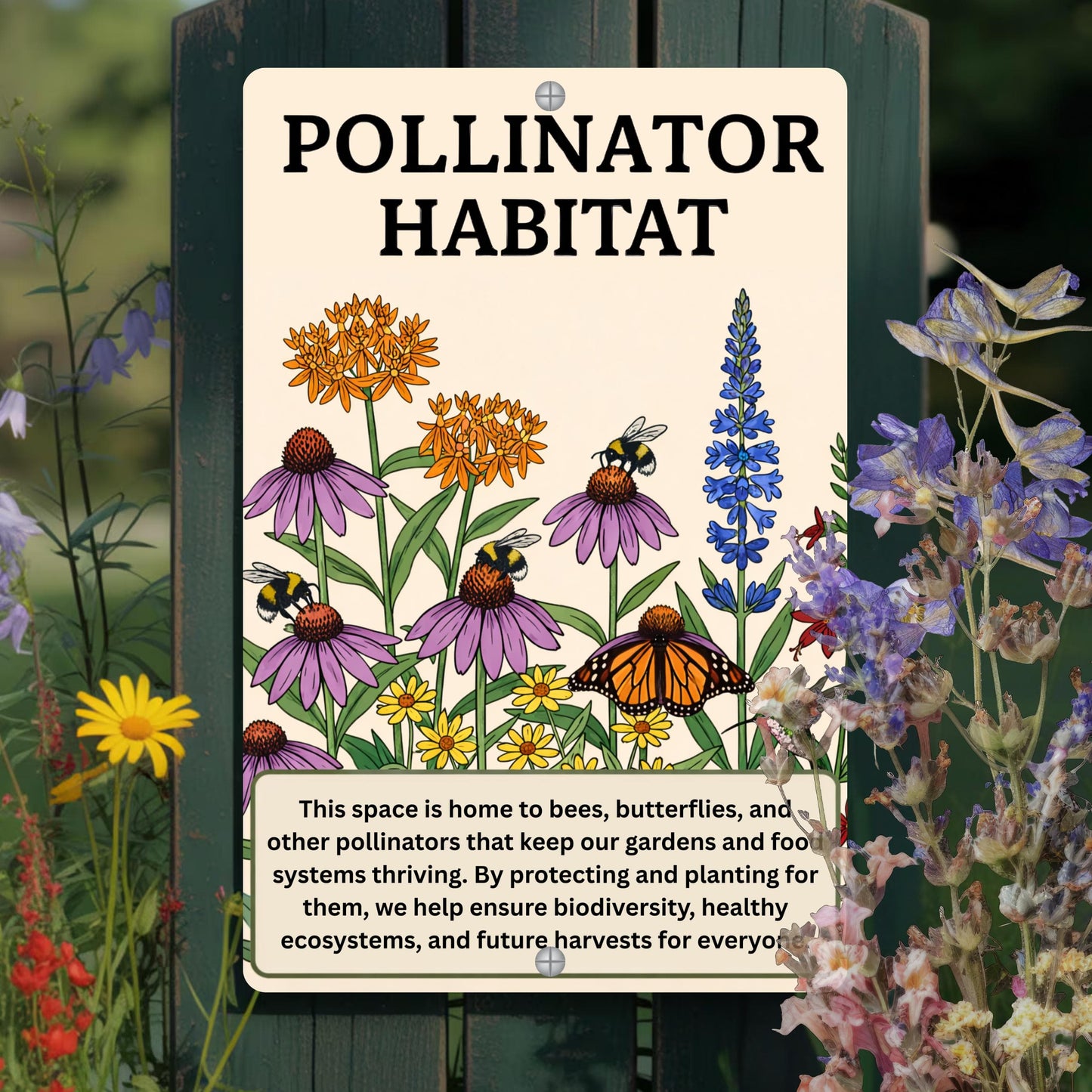 Pollinator Habitat Metal Sign