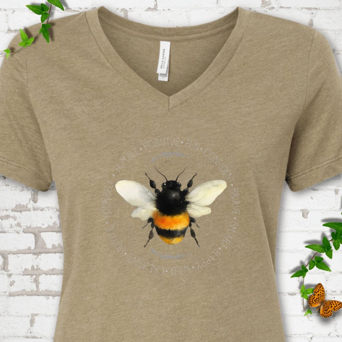Positive Bee V-Neck T-Shirt
