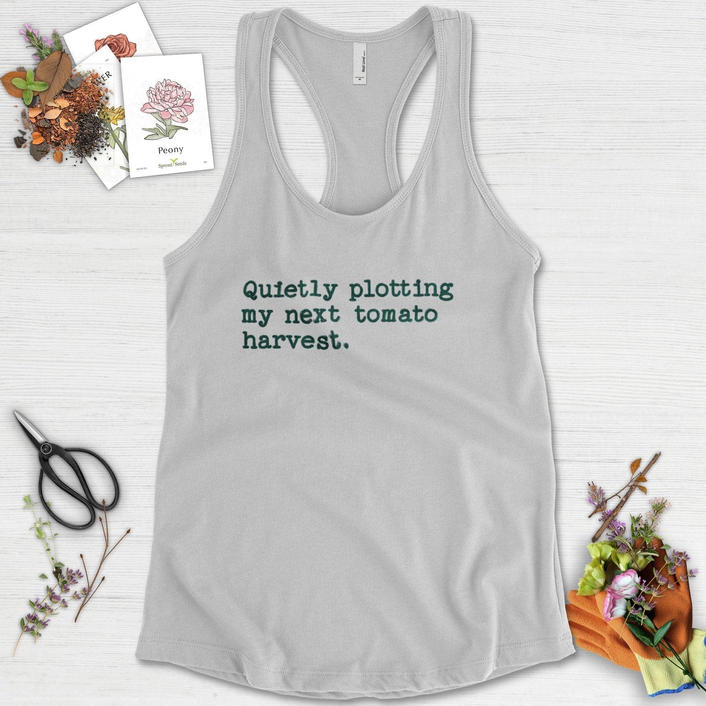 Quietly Plotting Tomato Harvest Racerback