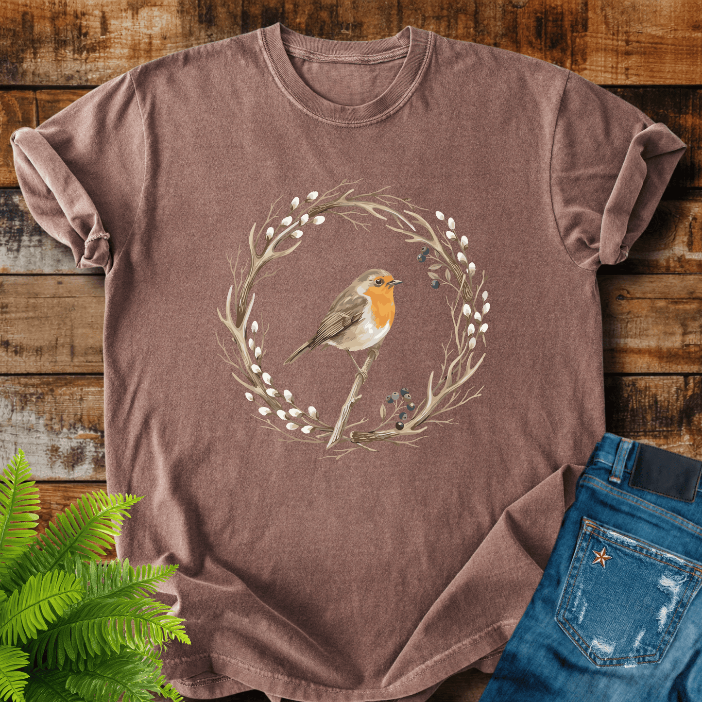 Robin Wreath T-shirt