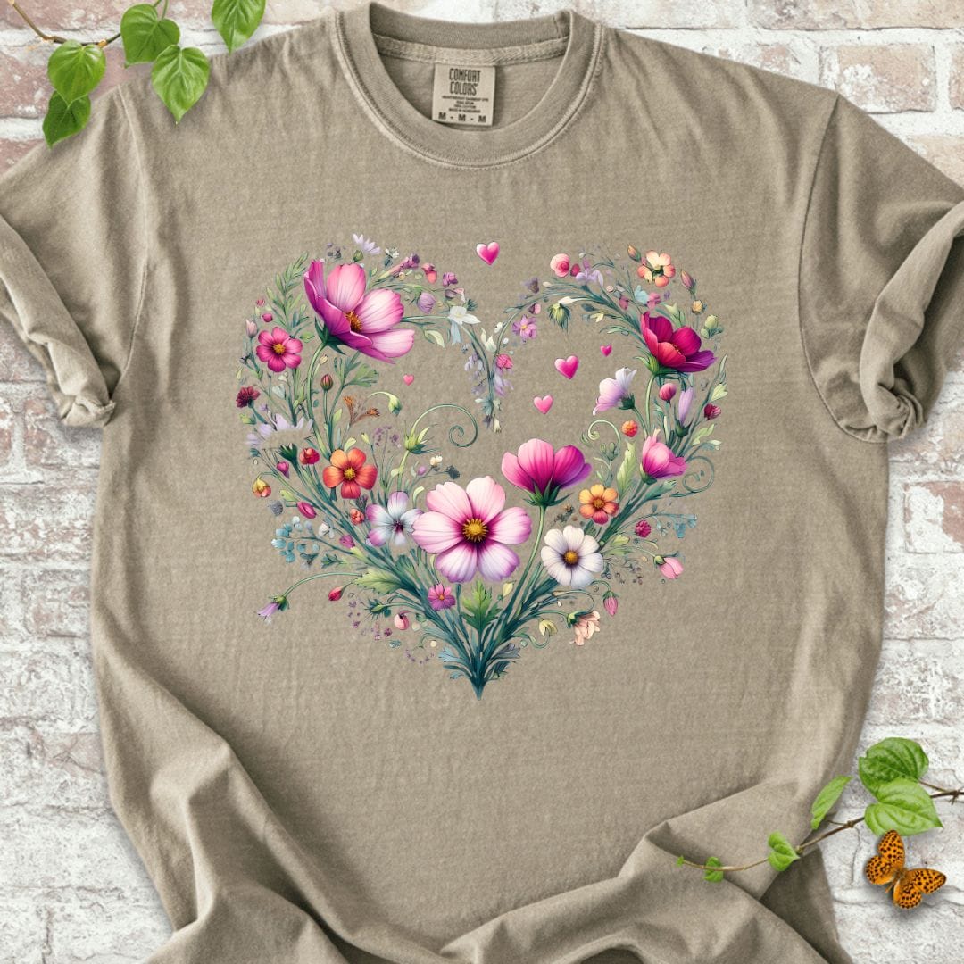 Rose Flowers Heart T-Shirt