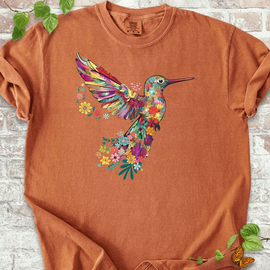 Sunbird Flowers Art T-Shirt
