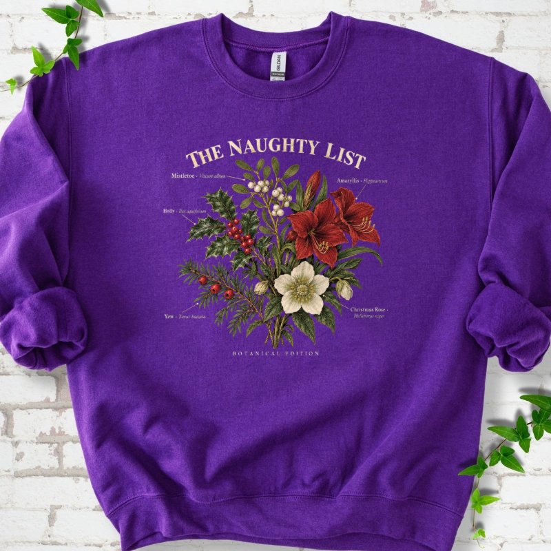 Vintage Christmas Botanical Plate Sweatshirt in Purple – PlotlyGarden