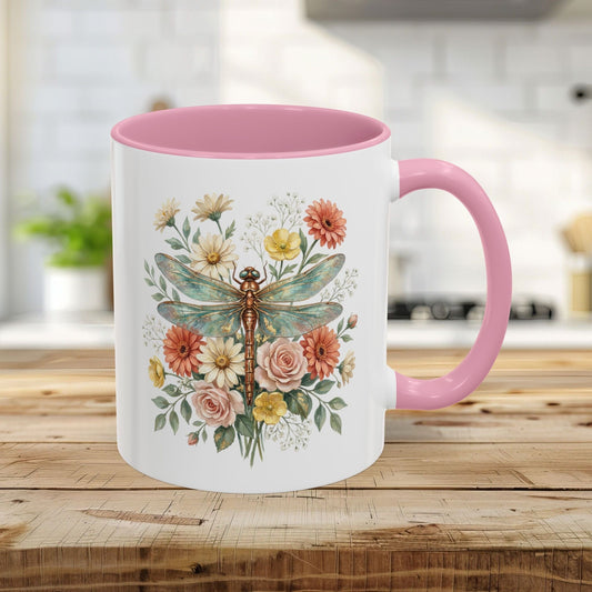 Vintage Floral Dragonfly Mug (11/15oz)