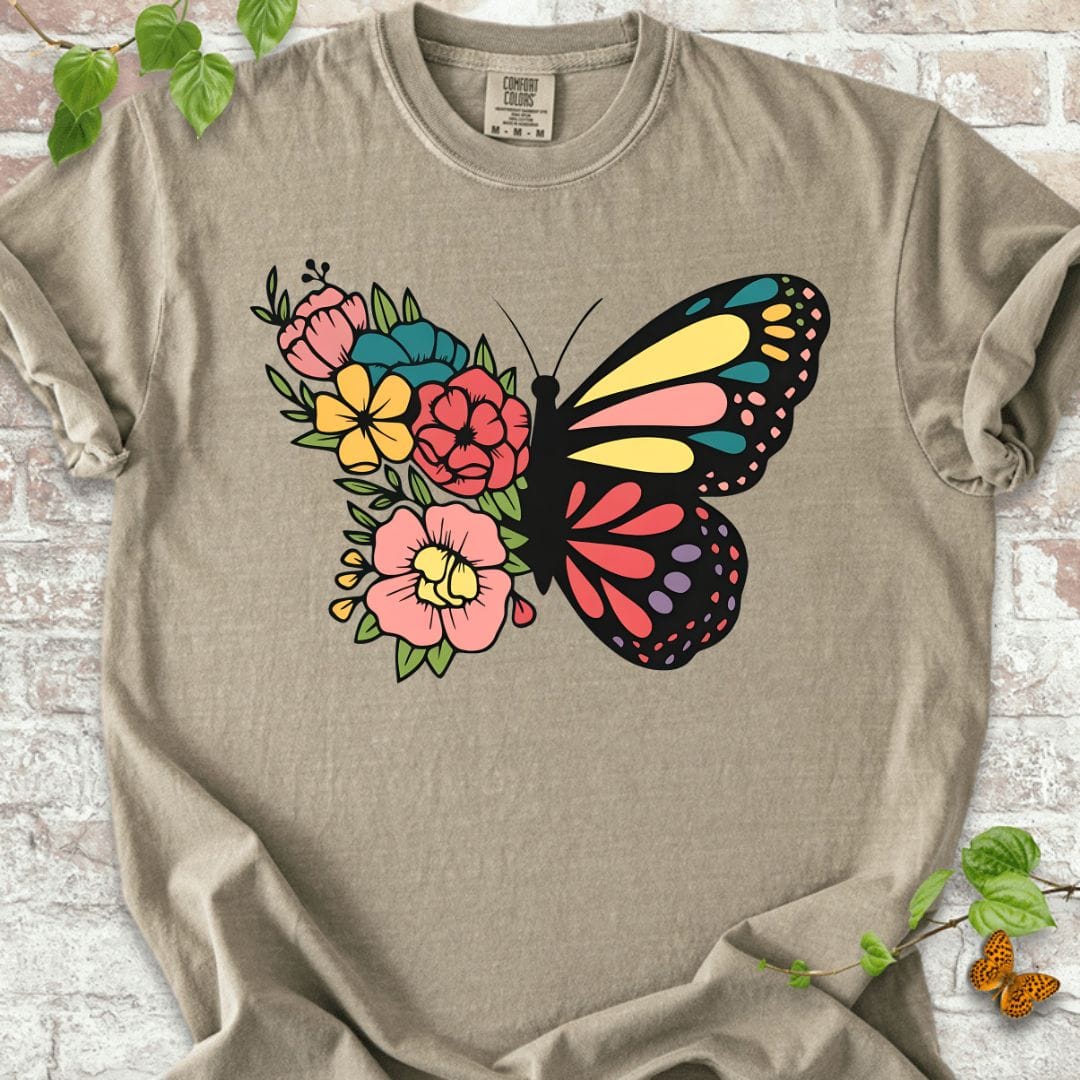 Vintage Floral Insect Butterfly T-Shirt