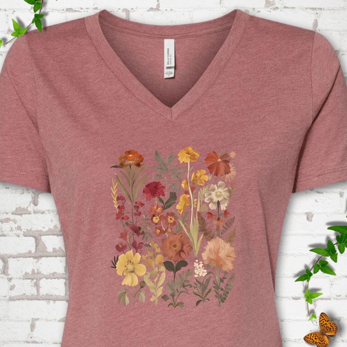 Vintage Wildflower V-Neck T-Shirt