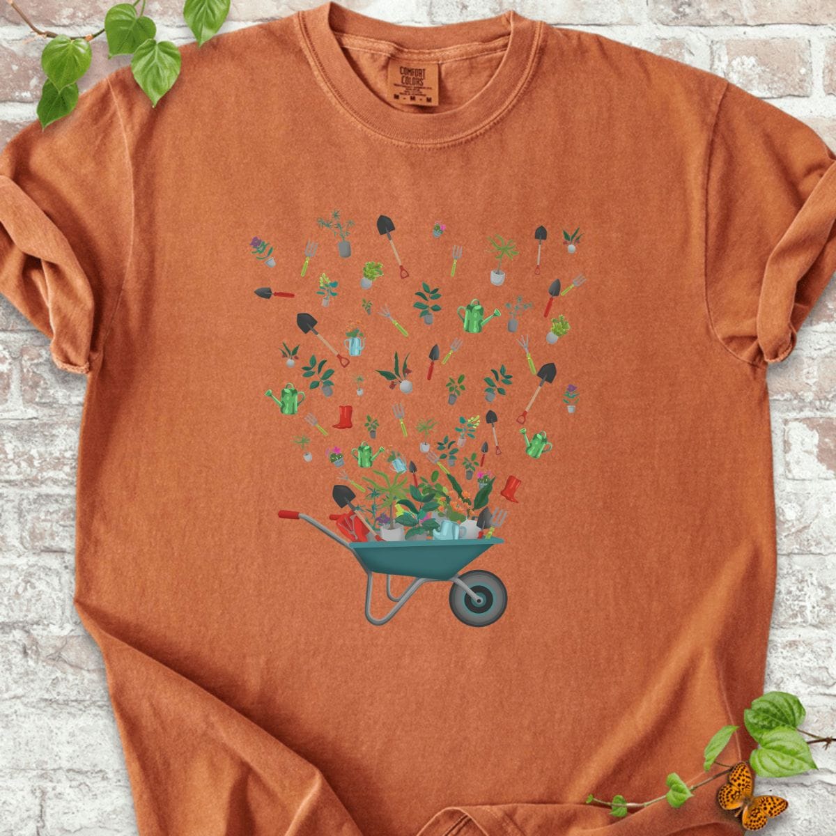 Wheelbarrow With Garden Tools T-Shirt