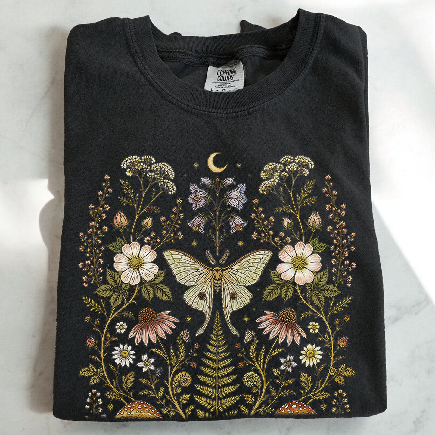 Whimsical Moth Wildflower T-Shirt