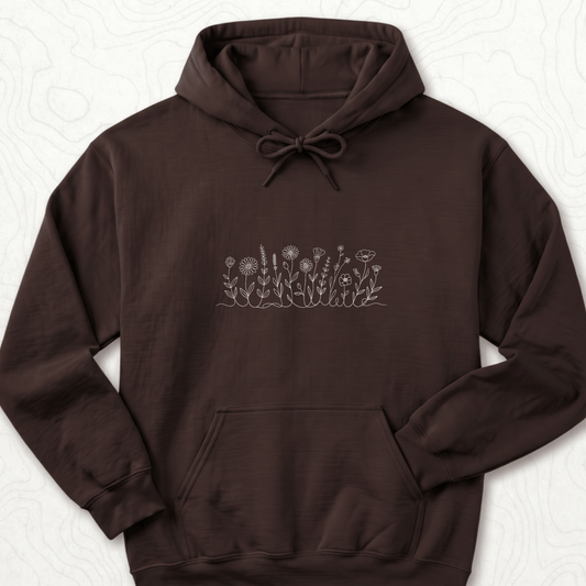 Wildflower Line Art Hoodie
