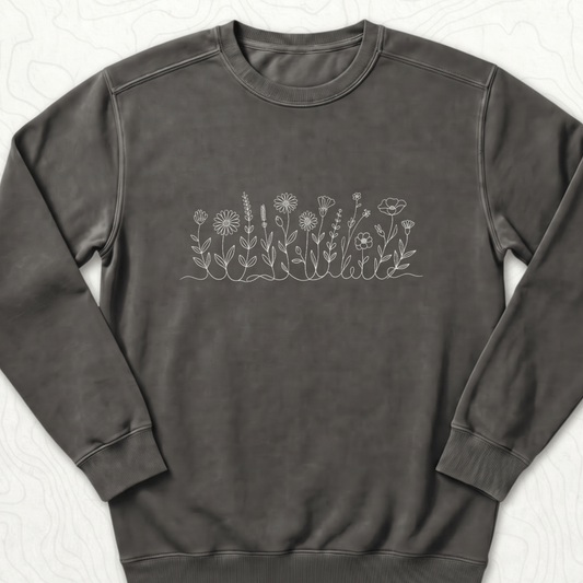 Wildflower Line Art Sweatshirt