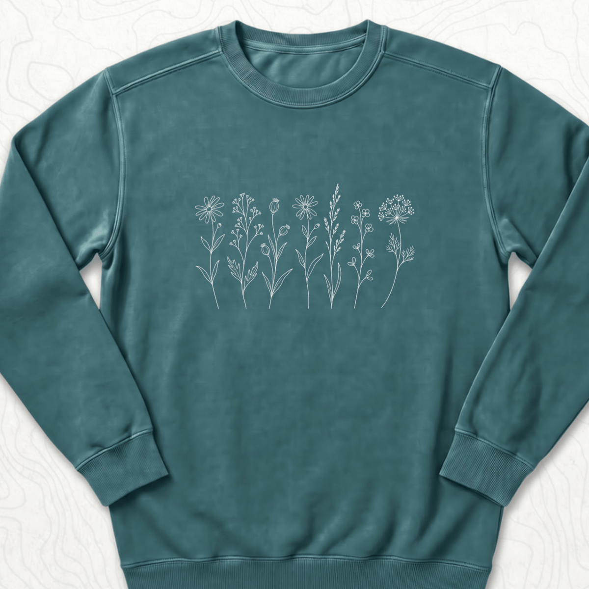 Wildflower Line Art Sweatshirt