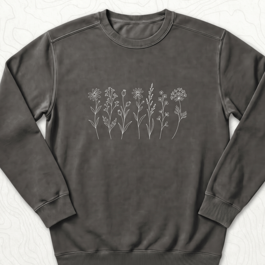 Wildflower Line Art Sweatshirt