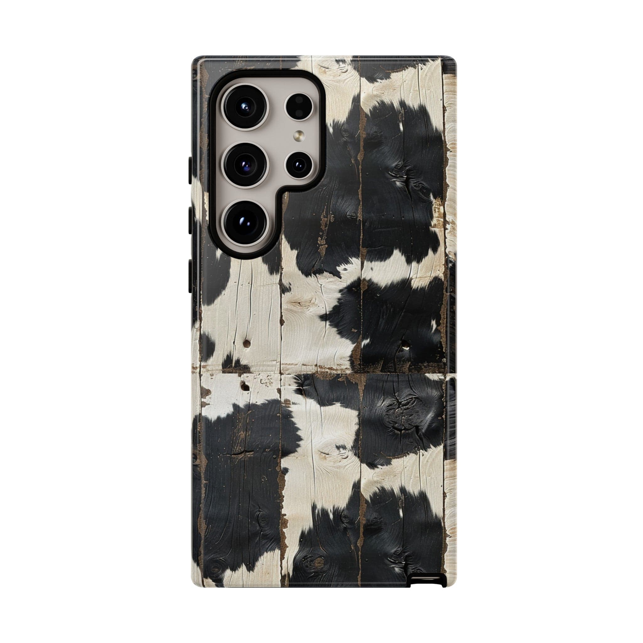 Black Wooden Cowhide Phone Case