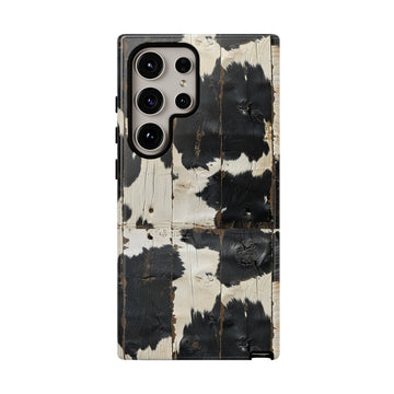 Black Wooden Cowhide Phone Case
