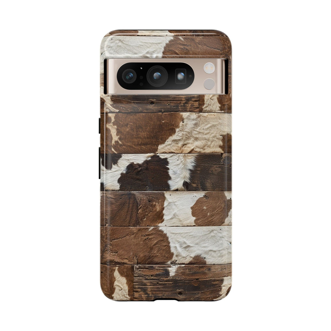 Brown Wooden Cowhide Phone Case
